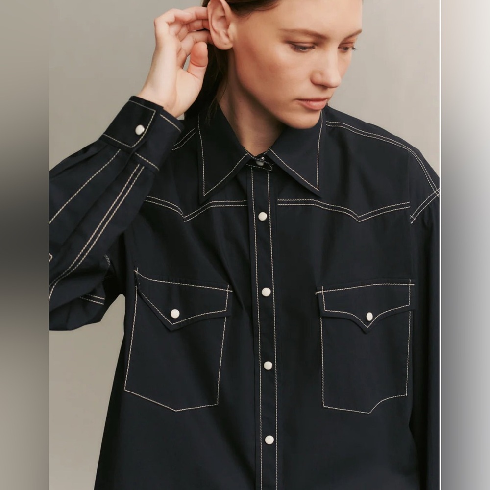 TWP  DUTTON SHIRT IN MIDNIGHT - Picture 2 of 11